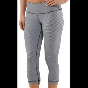 Lululemon Wunder Under Blue and‎ White Gingham